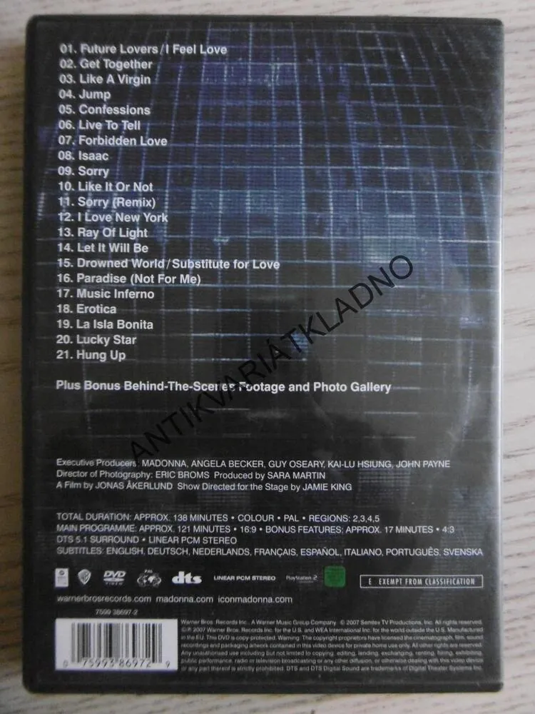MADONNA, THE CONFESSIONS TOUR, DVD HUDBA