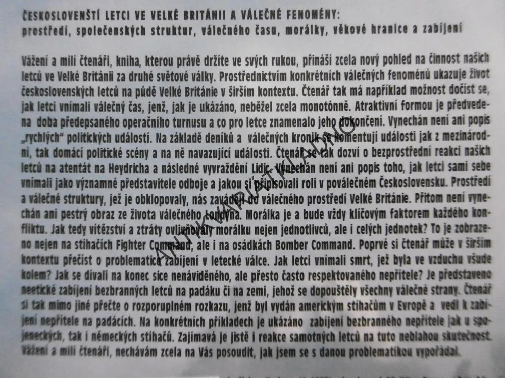 ČESKOSLOVENŠTÍ LETCI VE VELKÉ BRITÁNII A VÁLEČNÉ FENOMÉNY, LADISLAV KUDRNA, **an