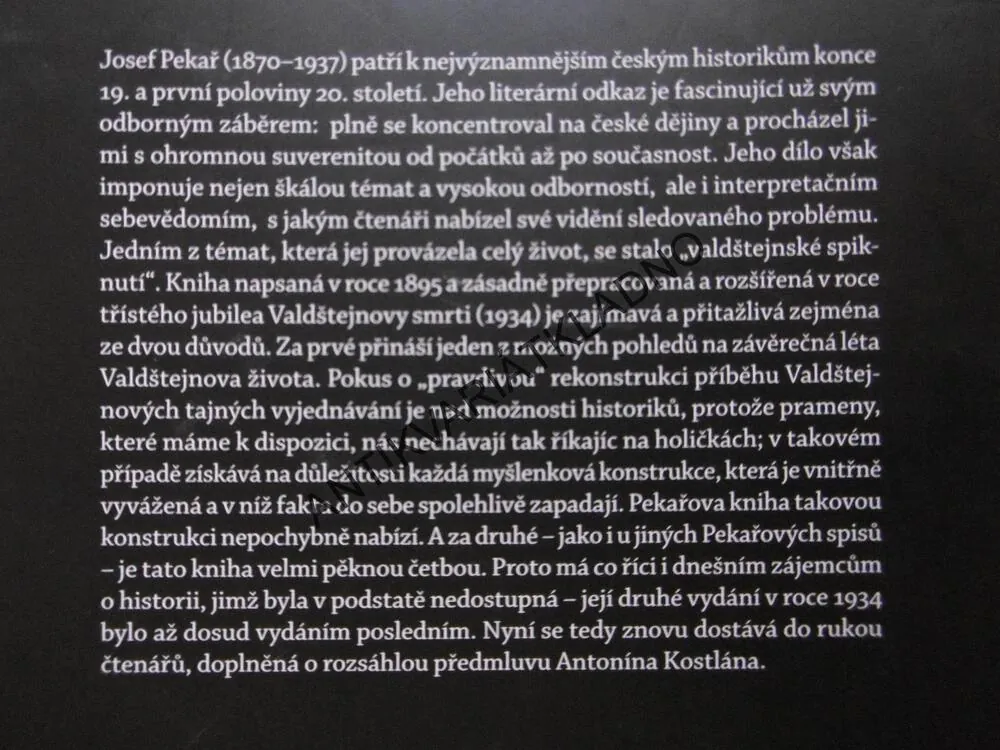 VALDŠTEJN, JOSEF PEKAŘ, **an