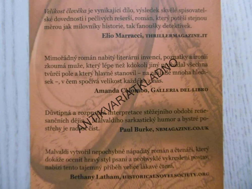 VELIKOST ČLOVĚKA, MARCO MALVALDI, **an