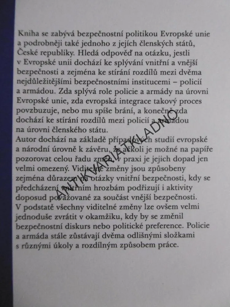 ROLE POLICIE A ARMÁDY V EVROPSKÉ UNII, TOMÁŠ WEISS, **an