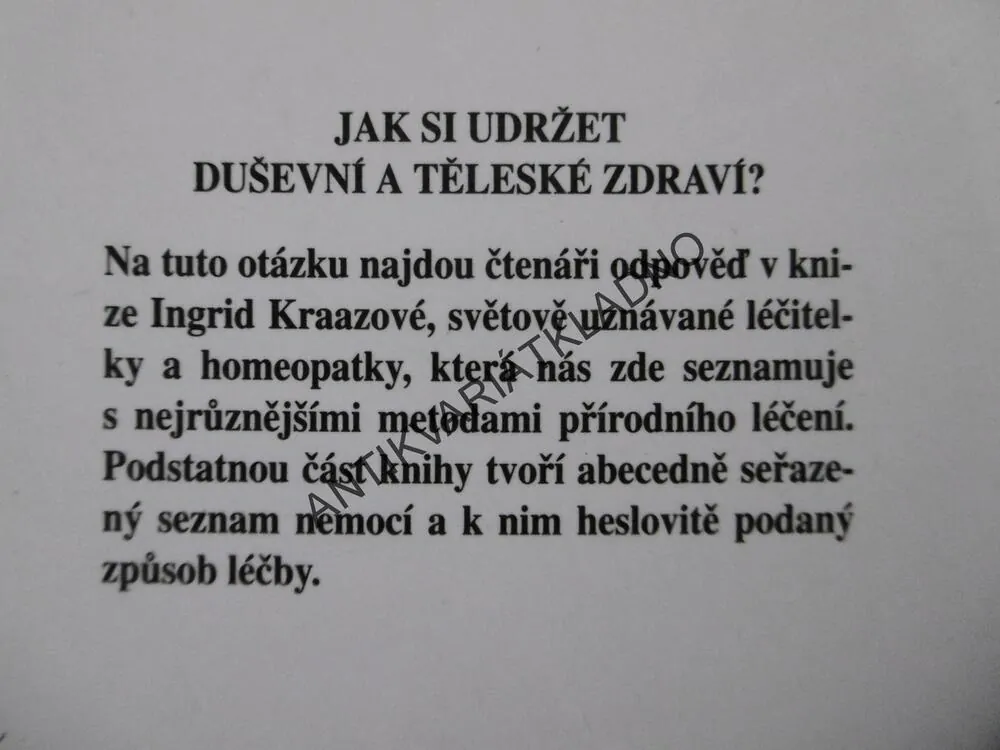UMĚNÍ ZDRAVÉHO ŽIVOTA, INGRID KRAAZOVÁ, **an