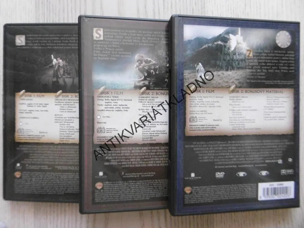 PÁN PRSTENŮ, 3 X DVD FILM 