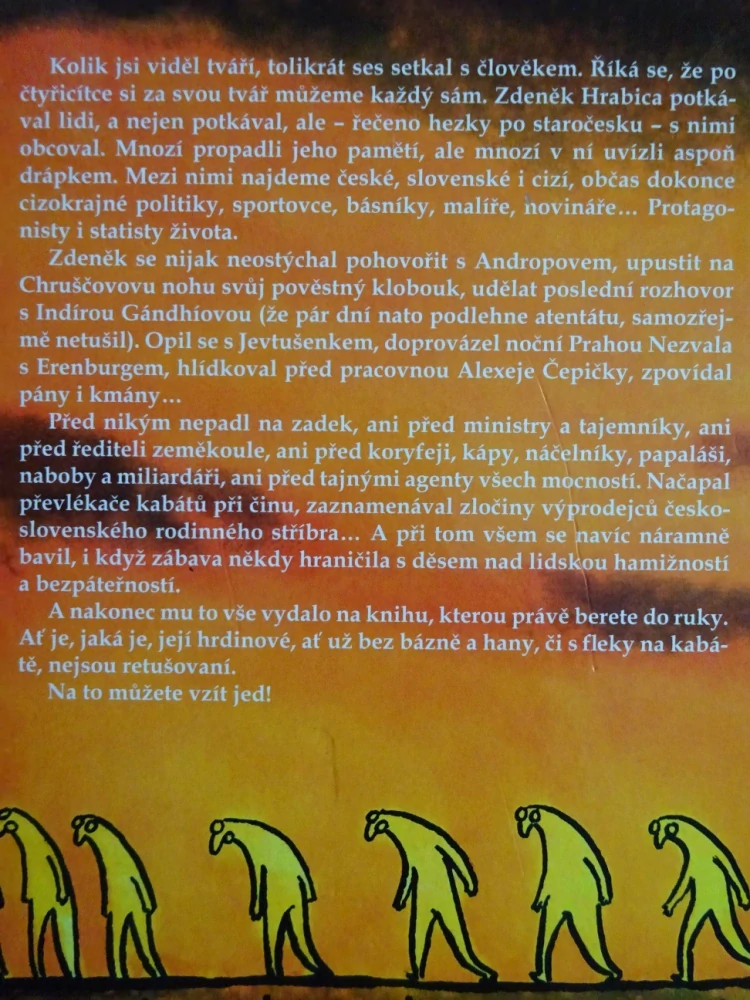 TVÁŘE BEZ RETUŠE, ZDENĚK HRABICA - AUTOGRAM, **an