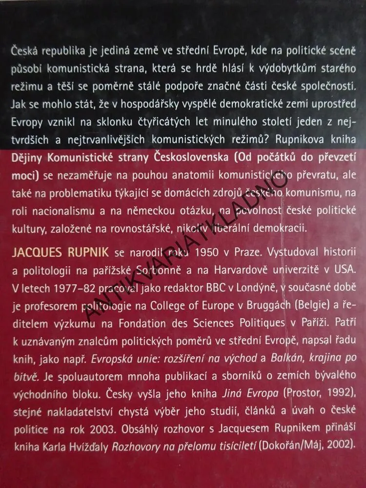 DĚJINY KOMUNISTICKÉ STRANY ČESKOSLOVENSKA, JACQUES RUPNIK, **an