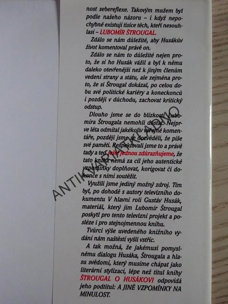 ŠTROUGAL O HUSÁKOVI A JINÉ VZPOMÍNKY NA MINULOST, KOLEKTIV AUTORŮ, **an
