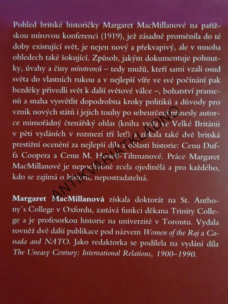 MÍROTVORCI, MARGARET MACMILLANOVÁ, **an