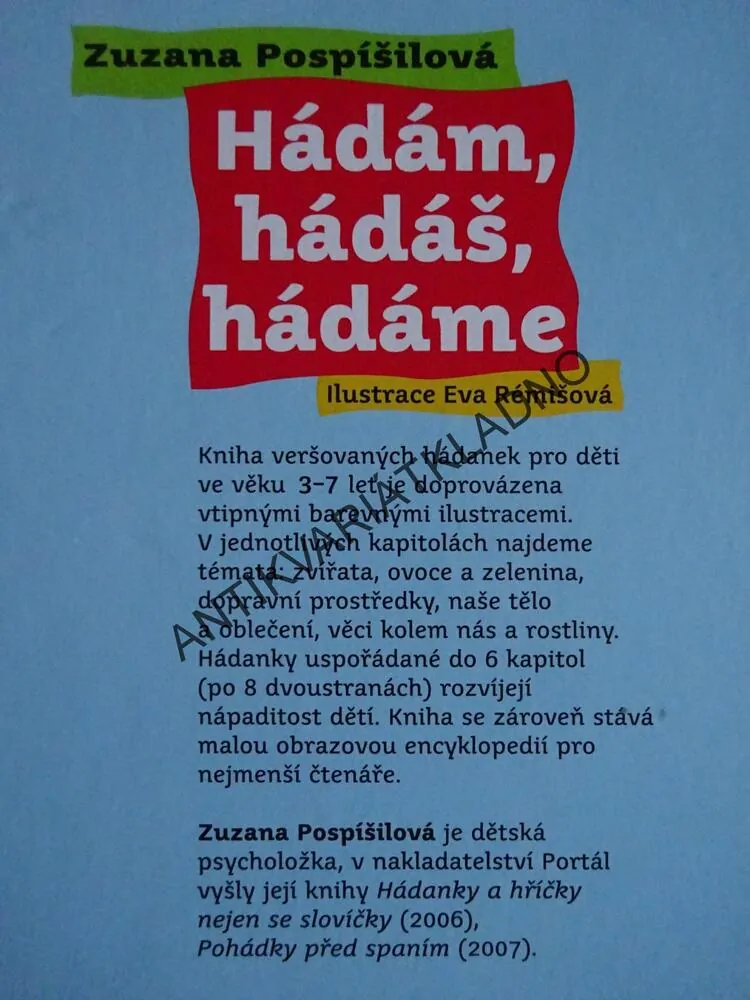 HÁDÁM, HÁDÁŠ, HÁDÁME, ZUZANA POSPÍŠILOVÁ, **an