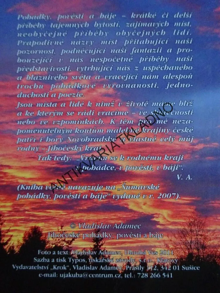 JIHOČESKÉ POHÁDKY, POVĚSTI A BÁJE, VLADISLAV ADAMEC, **an