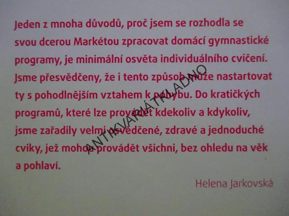 DOMÁCÍ CVIČENÍ S HELENOU JARKOVSKOU, **an