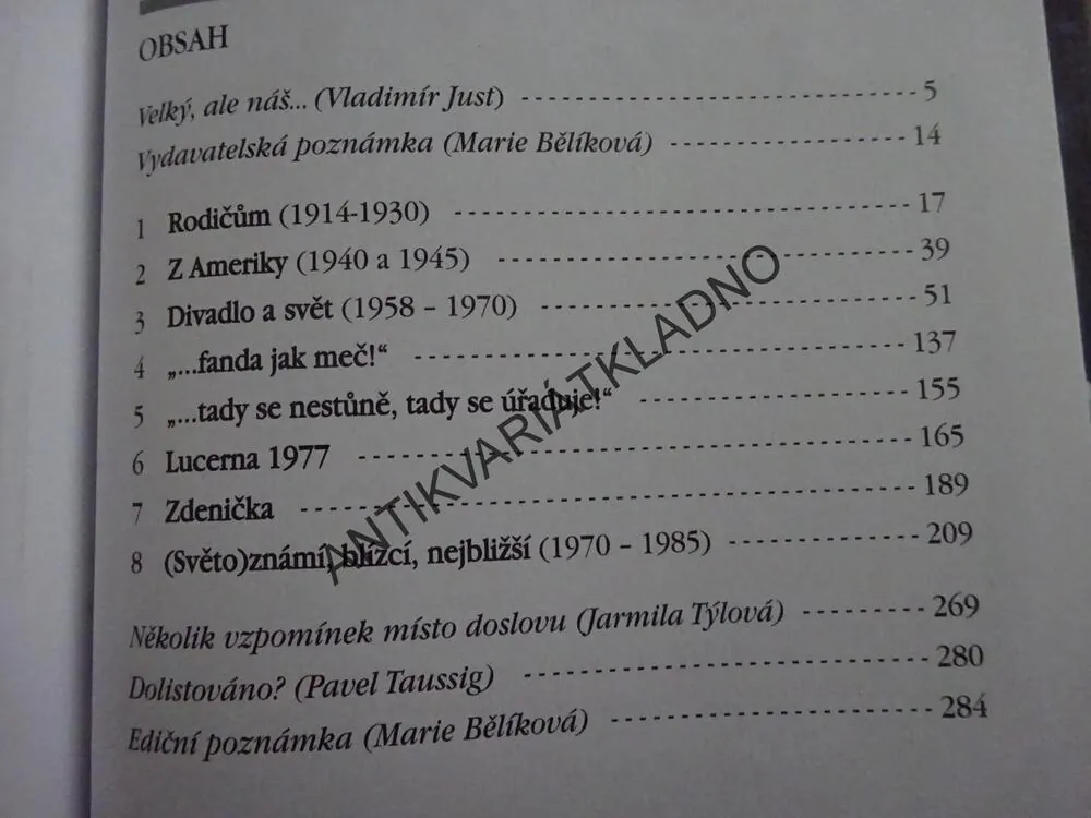 LISTOVÁNÍ, JAN WERICH, **an