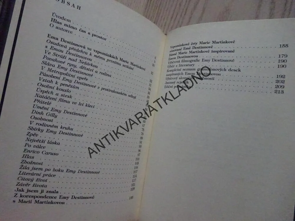 EMA DESTINNOVÁ VE VZPOMÍNKÁCH MARIE MARTÍNKOVÉ, KRÁLOVNA ZPĚVU, EMIL HARTMAN, **an