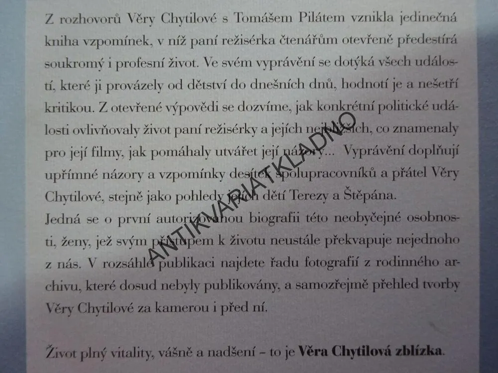 VĚRA CHYTILOVÁ ZBLÍZKA, TOMÁŠ PILÁT, **an