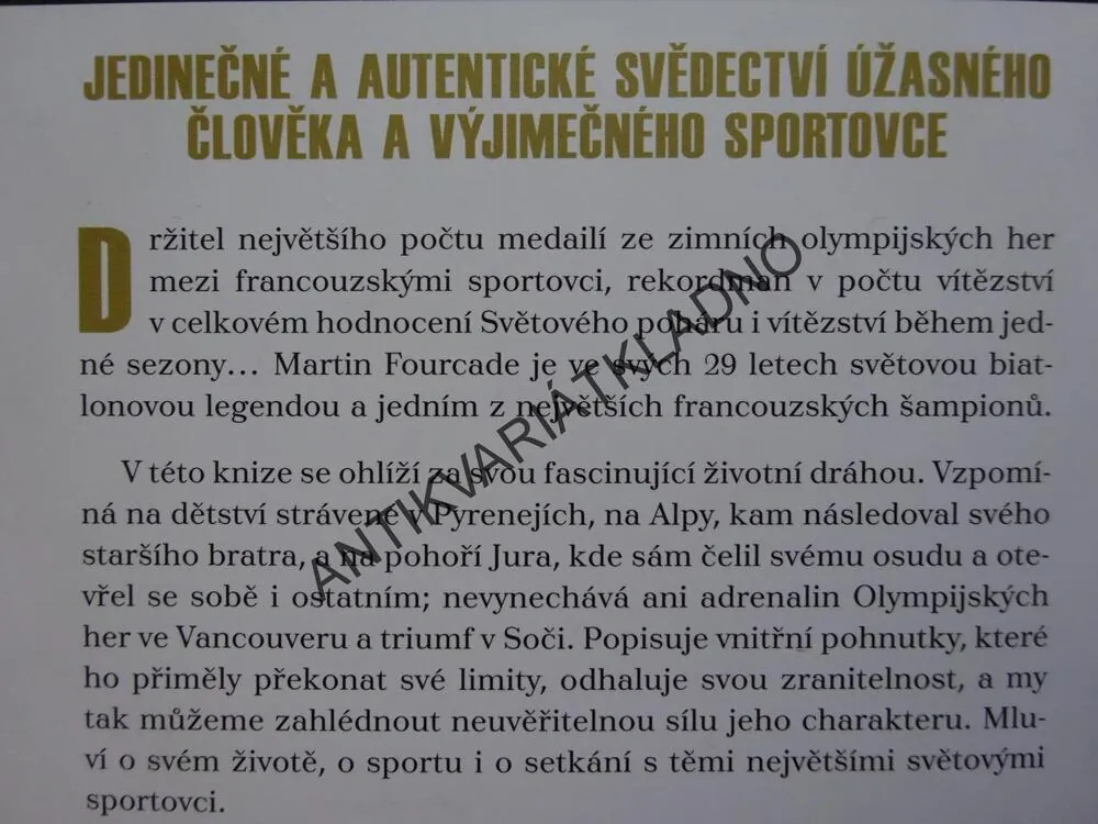 MARTIN FOURCADE, MŮJ SE O ZLATĚ A SNĚHU, **an