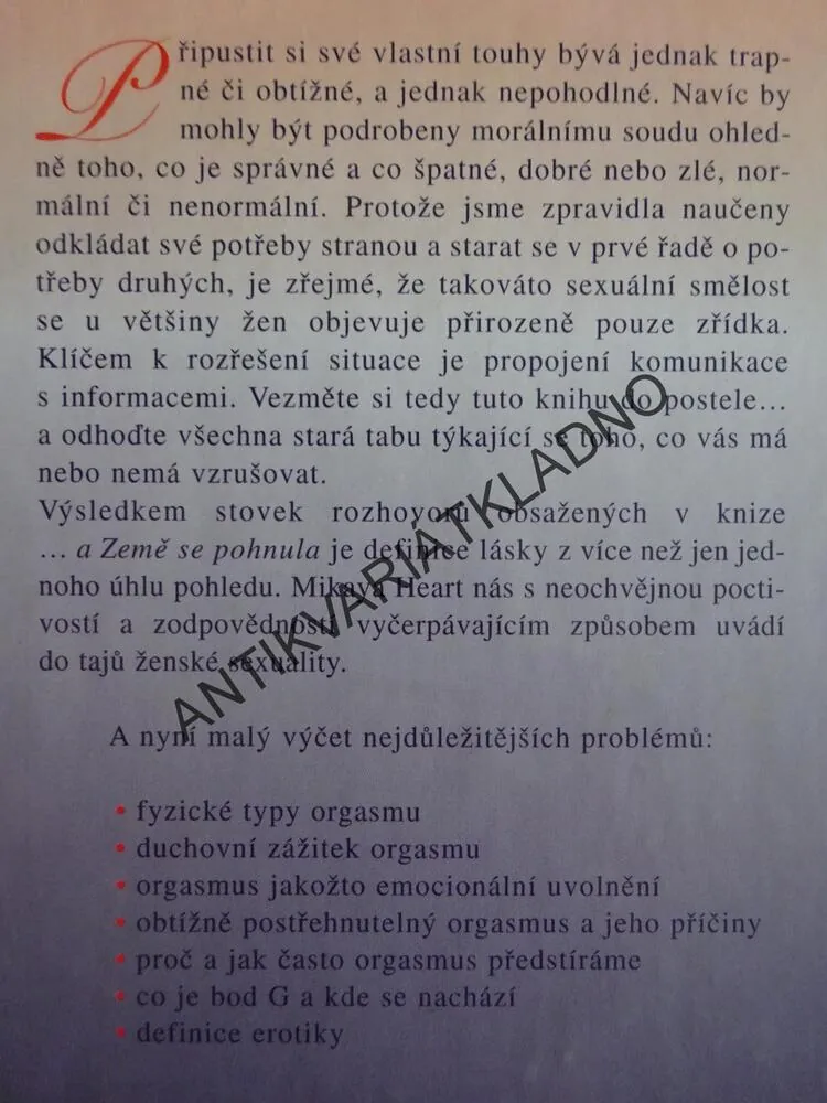 ...A ZEMĚ SE POHNULA, ŽENY A ORGASMUS, MIKAYA HEART, **an