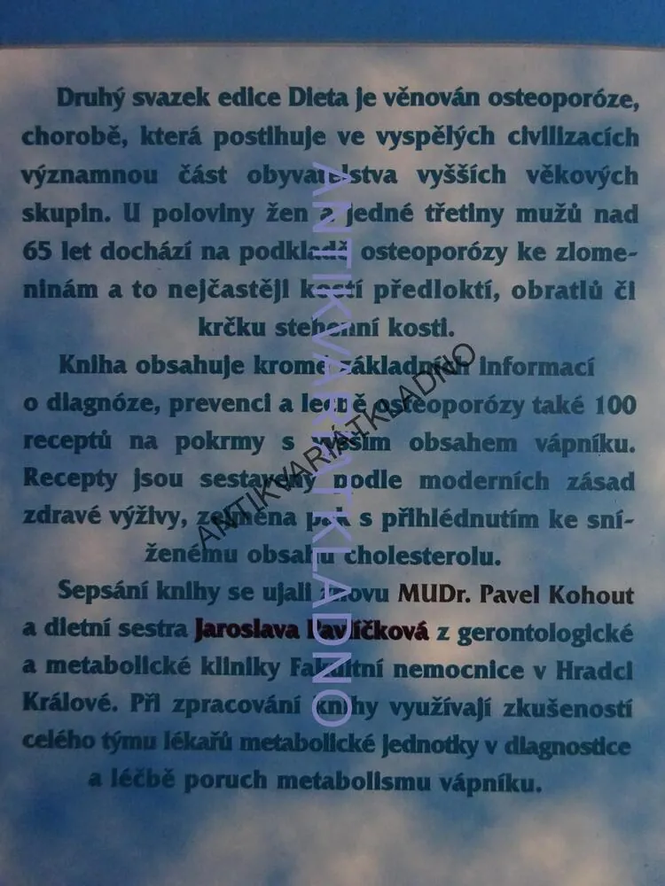 DIETA, OSTEOPORÓZA, PAVEL KOHOUT, JAROSLAVA PAVLÍČKOVÁ, **an