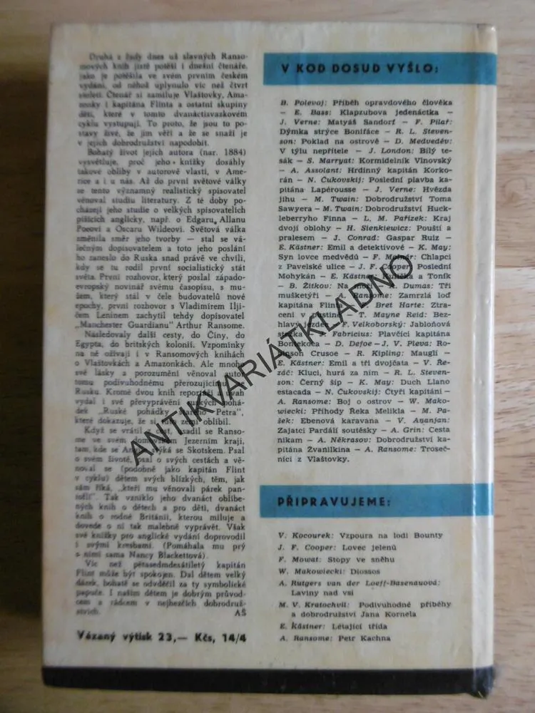 KOD 45 - TROSEČNÍCI Z VLAŠTOVKY, ARTHUR RANSOME, **an