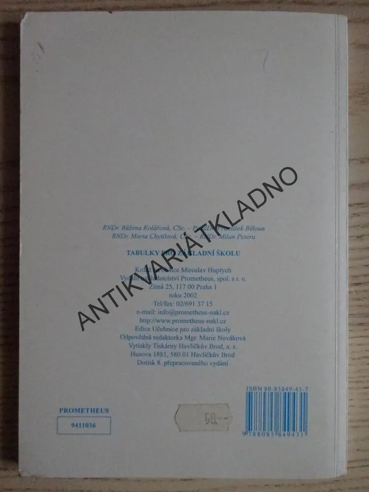 TABULKY PRO ZÁKLADNÍ ŠKOLU