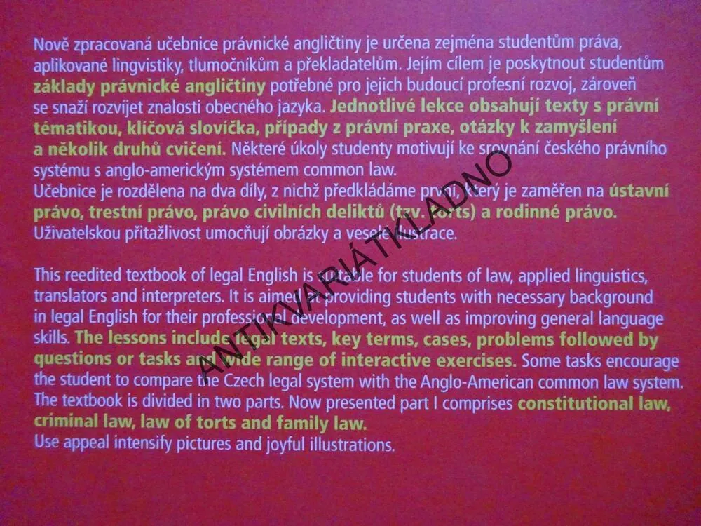 LEGAL ENGLISH PART I, EVA PŘIDALOVÁ, KAMILA TOZZI