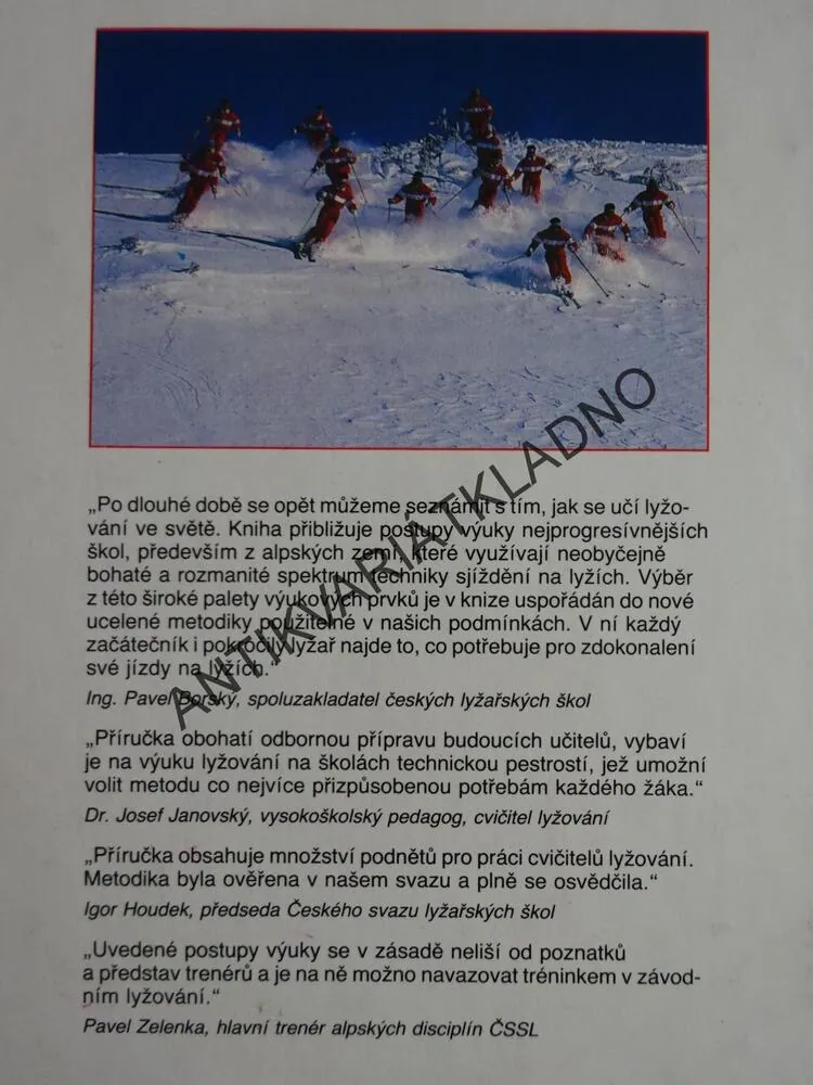 LYŽOVÁNÍ PODLE ALPSKÝCH LYŽAŘSKÝCH ŠKOL, JIŘÍ SOUKUP, **an