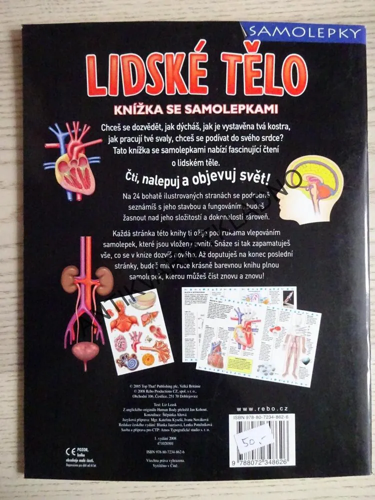 LIDSKÉ TĚLO, KNÍŽKA SE SAMOLEPKAMI, **an