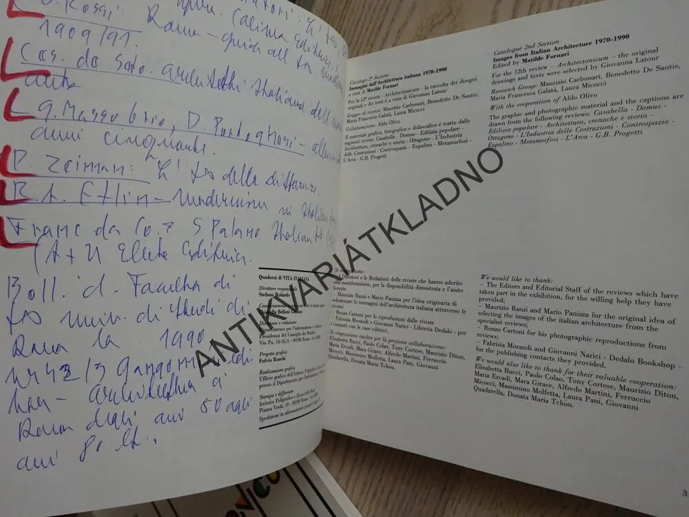 ARCHITECTONICUM, IMMAGINI DALL´ARCHITETTURA ITALIANA 1970-1990, ARCHITEKTURA, **an