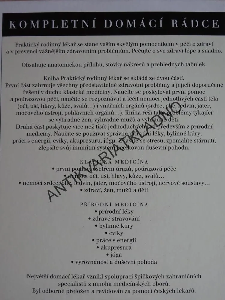 PRAKTICKÝ RODINNÝ LÉKAŘ, KOMPLETNÍ DOMÁCÍ RÁDCE, **an