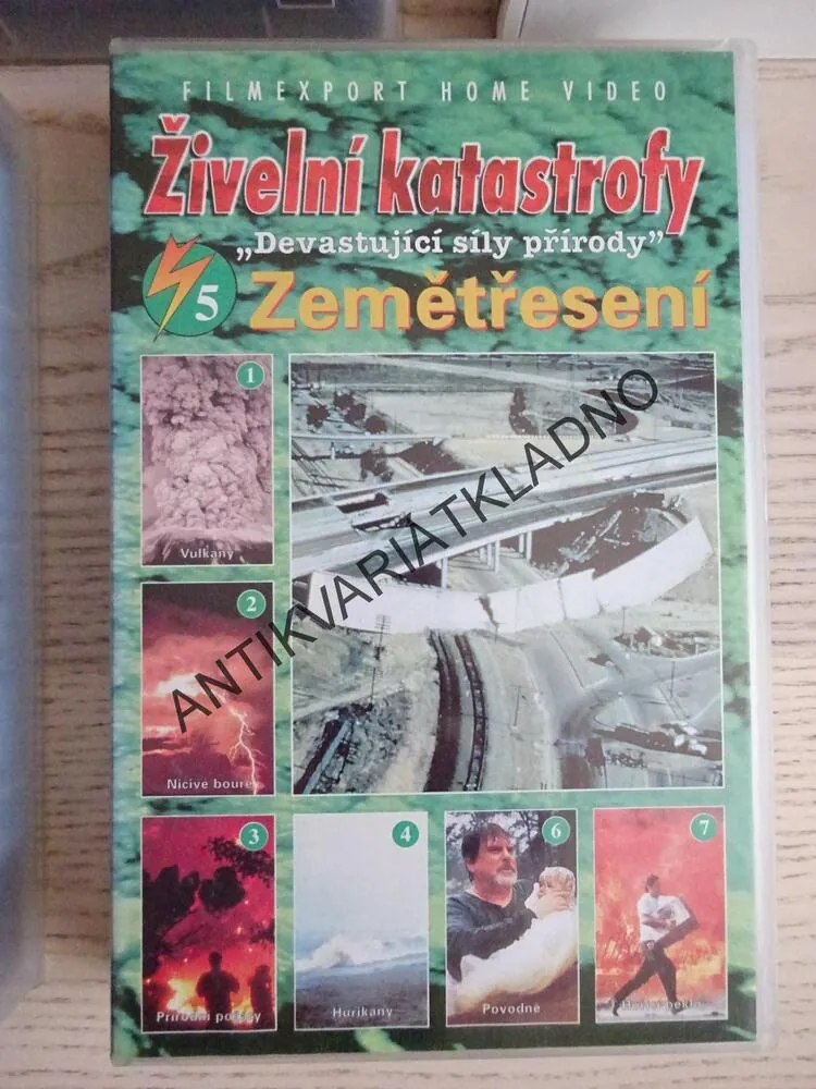 ŽIVELNÍ KATASTROFY, 1-5, VULKÁNY, BOUŘE, POŽÁRY, HURIKÁNY, ZEMĚTŘESENÍ, VHS