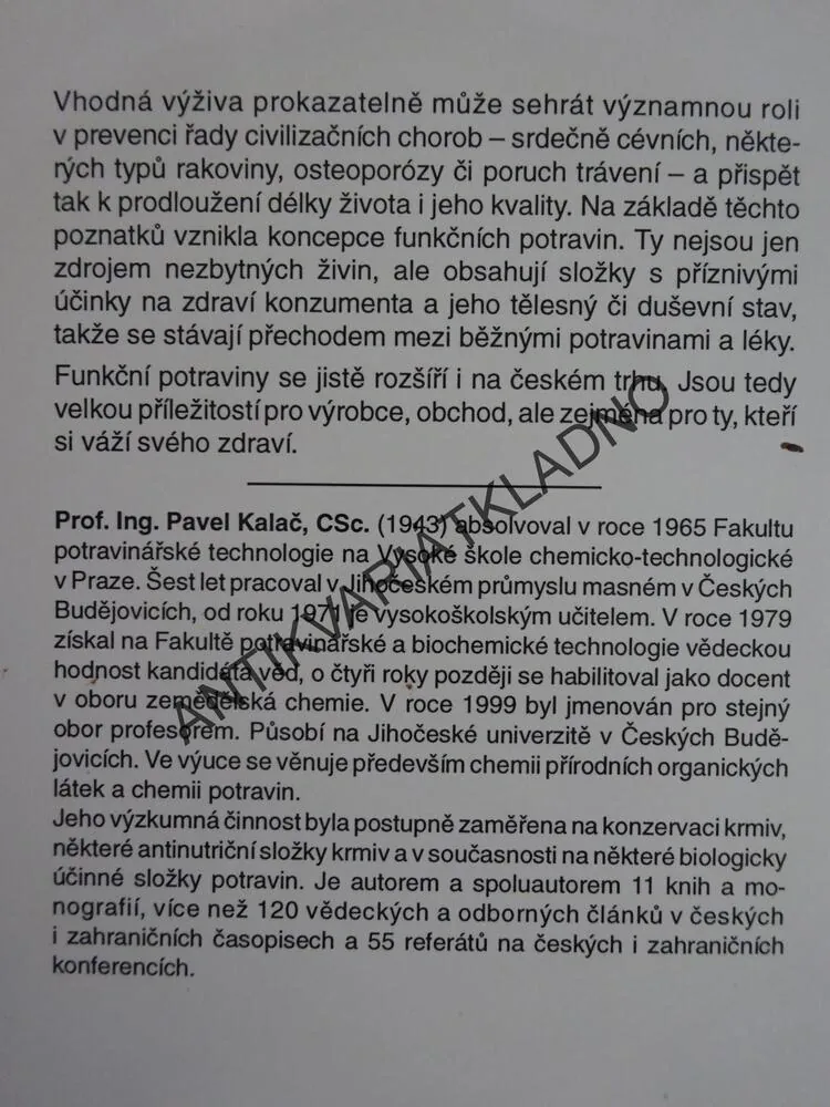 FUNKČNÍ POTRAVINY, KROKY KE ZDRAVÍ, PAVEL KALAČ, **an