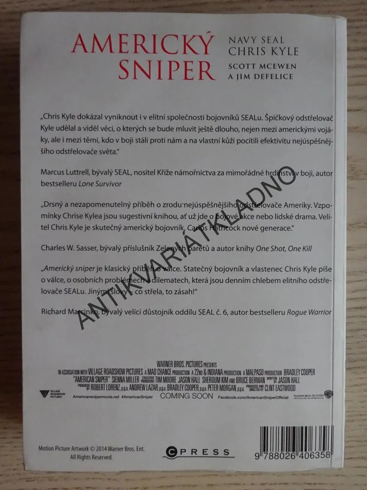 AMERICKÝ SNIPER, NAVY SEAL, CHRIS KYLE, **an