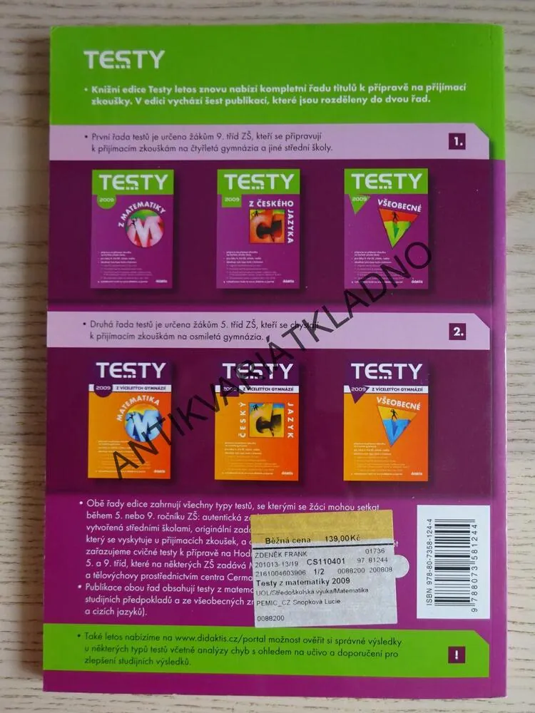 TESTY Z MATEMATIKY, 2009