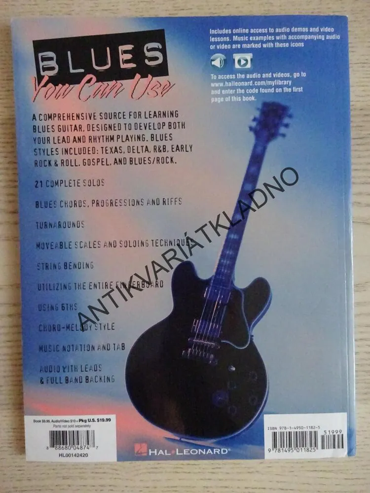 GUITAR CHORDS, CELKOVÝ PRŮVODCE UČENÍM NA BLUESOVOU KYTARU, KYTARA, AKORDY, ANGLICKY