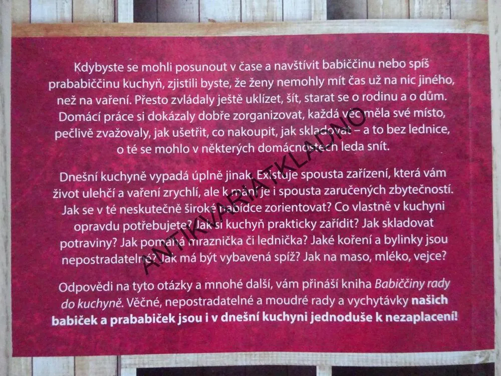BABIČČINY RADY DO KUCHYNĚ, RŮŽENA PŘIBYLOVÁ, **an