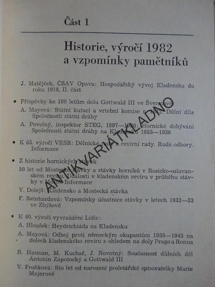 KAMENOUHELNÉ DOLY KONCERN KLADNO, HISTORIE A SOUČASNOST, 2/1982, **an