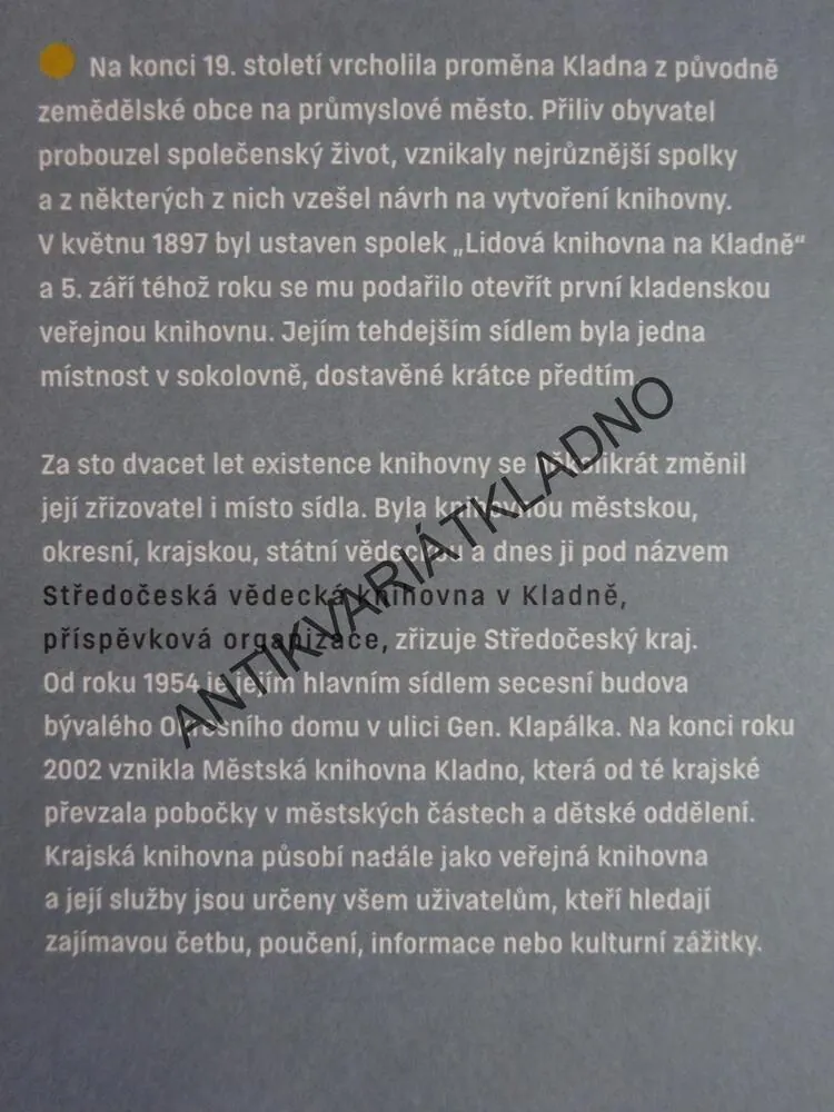 STŘEDOČESKÁ VĚDECKÁ KNIHOVNA TROJÍM POHLEDEM, SBORNÍK K 120. VÝROČÍ, **an