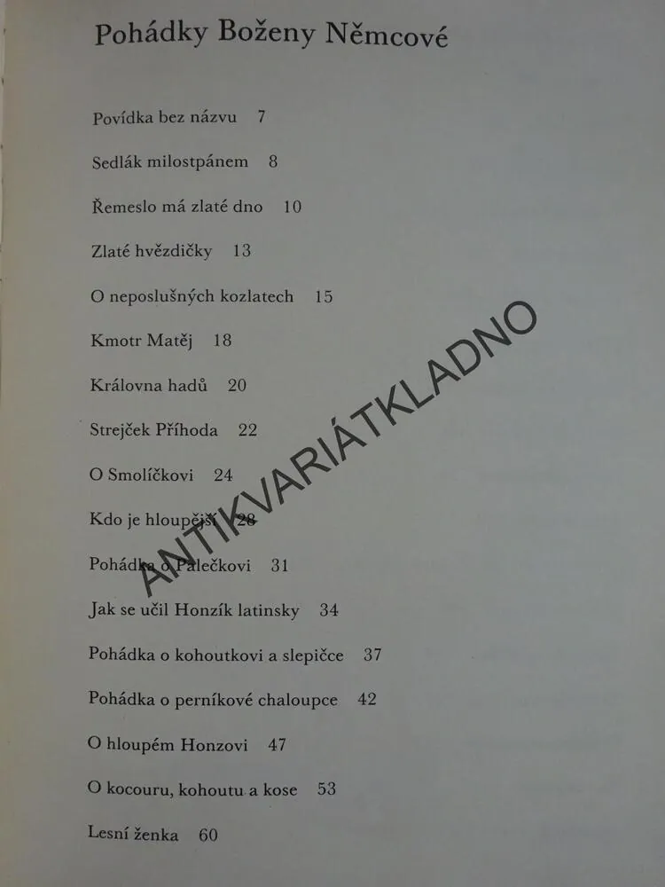 POHÁDKY BOŽENY NĚMCOVÉ, **an