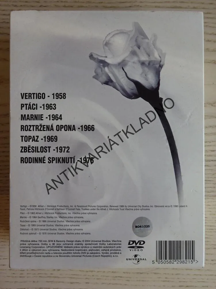 KOLEKCE ALFREDA HITCHCOCKA, PAUL NEWMAN, CONNERY, 7X DVD FILM