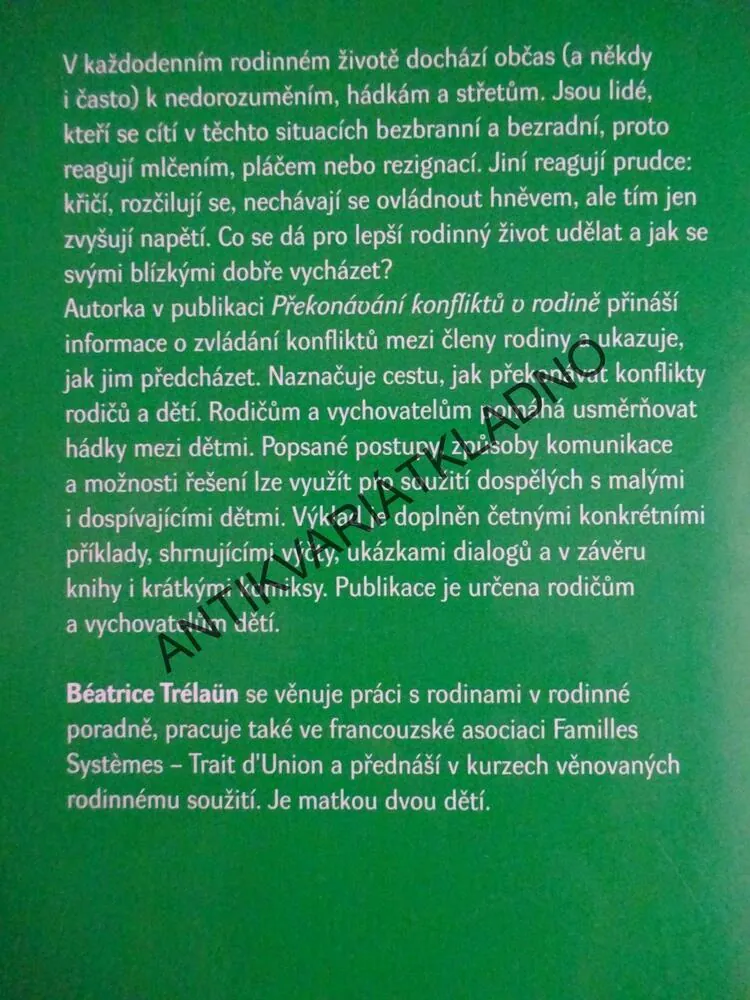 PŘEKONÁVÁNÍ KONFLIKTŮ V RODINĚ, BÉATRICE TRÉLAÜN, **an