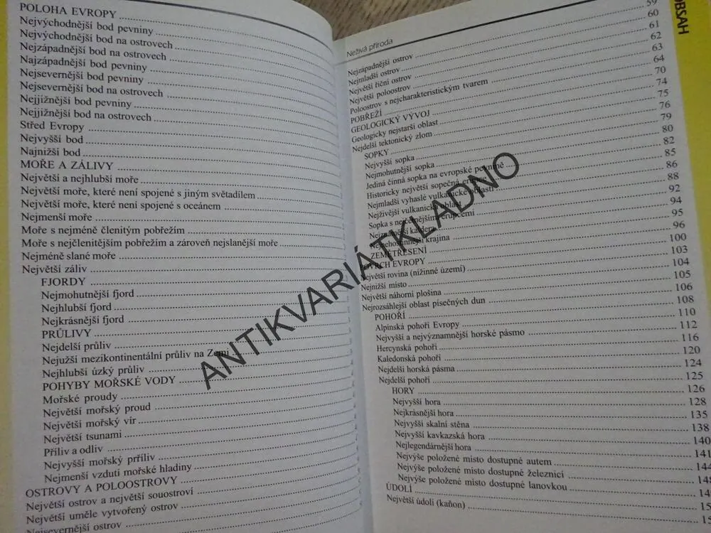 REKORDY EVROPY, NEŽIVÁ PŘÍRODA, **an