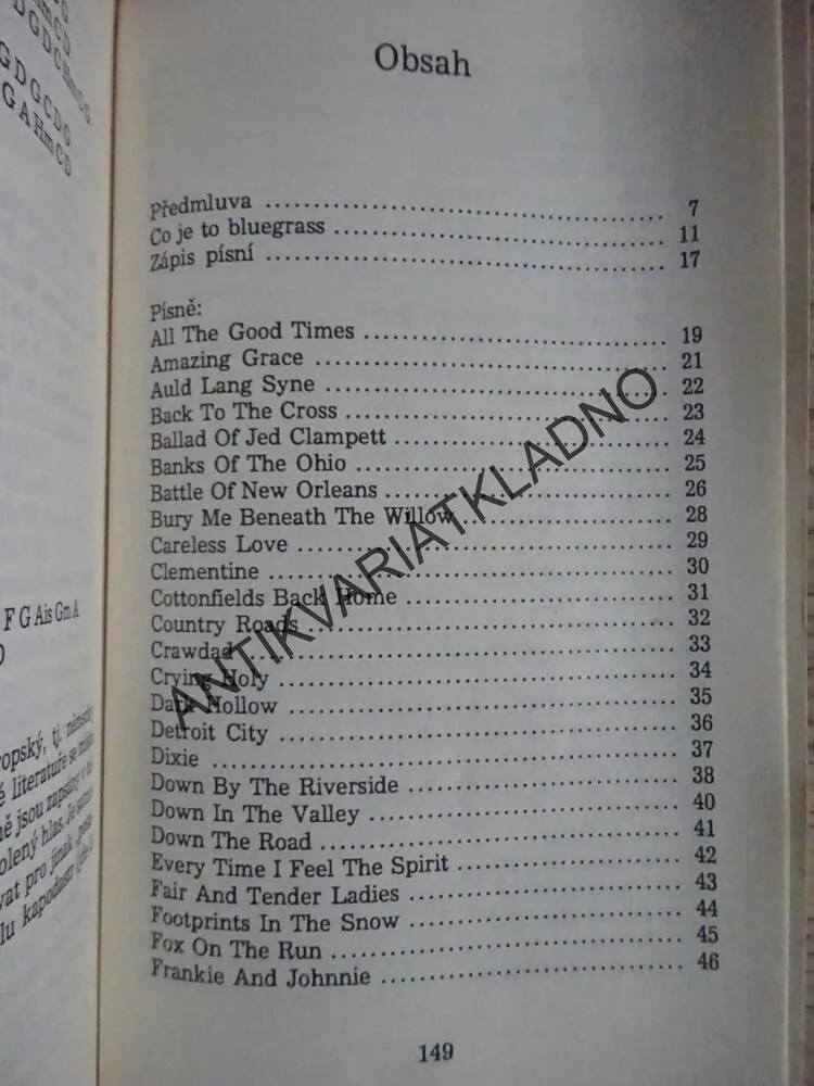 BLUEGRASS AND COUNTRY, KOSMATA, 101 PÍSNÍ V ANGLIČTINĚ, ZPĚVNÍK, NOTY, TEXTY, AKORDY