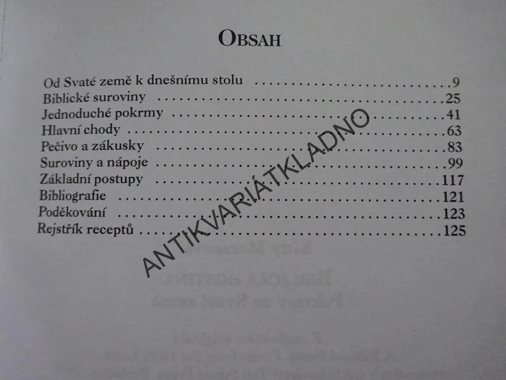 BIBLICKÁ HOSTINA, POKRMY ZE SVATÉ ZEMĚ, **an