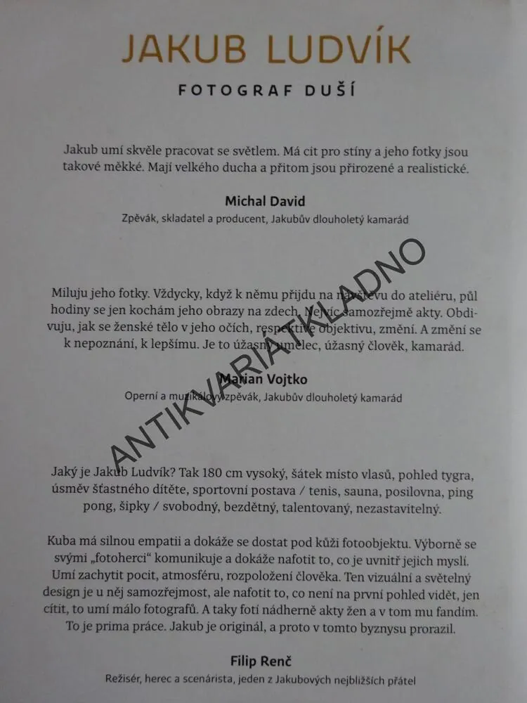 JAKUB LUDVÍK, FOTOGRAF S DUŠÍ, LUCIE VODÁKOVÁ, **an