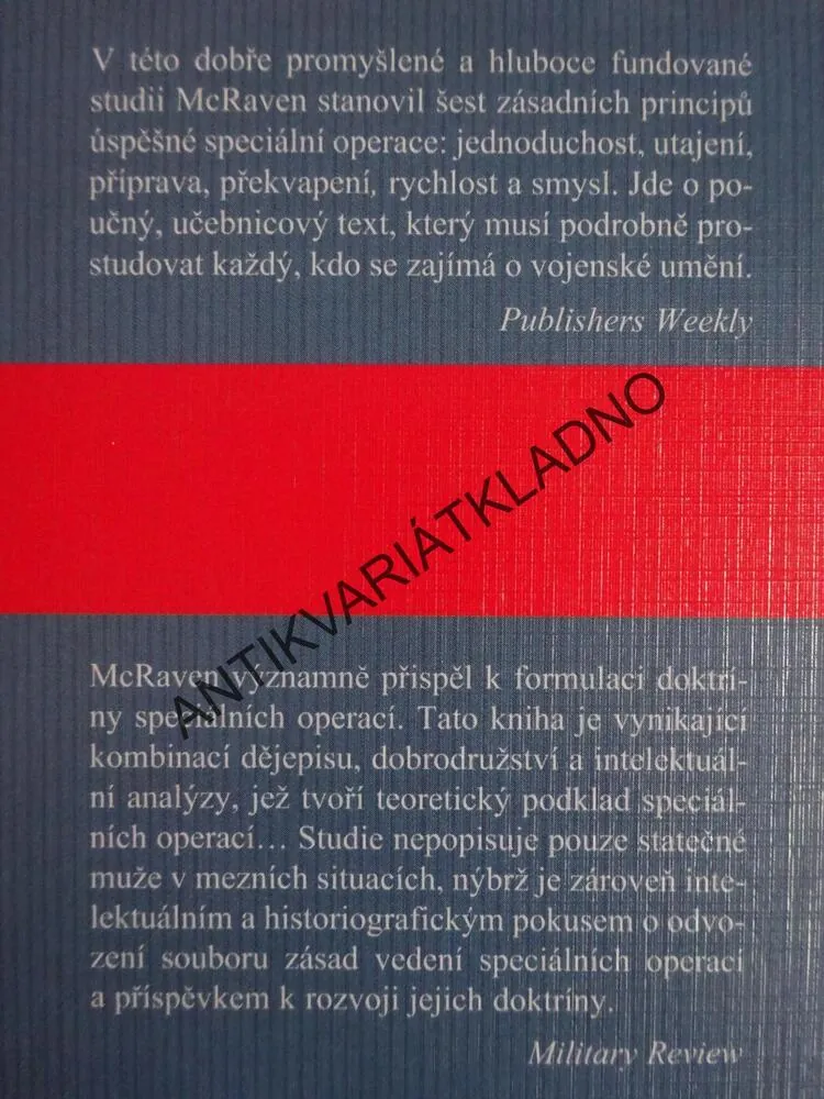 SPECIÁLNÍ OPERACE, WILLIAM H. MCRAVEN, **an