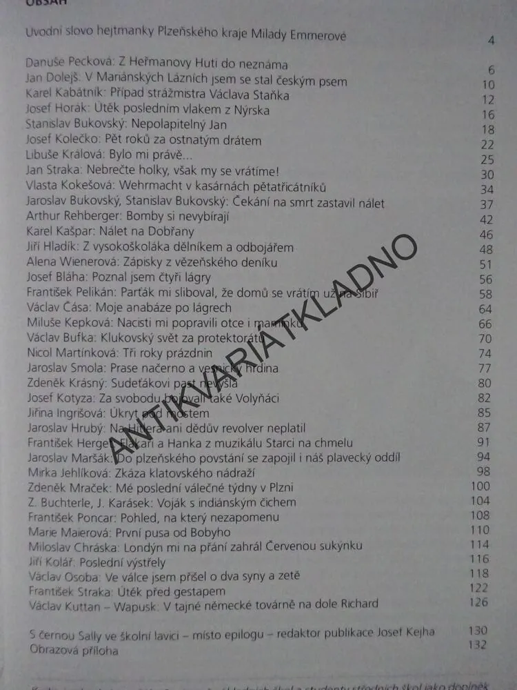 SVĚDECTVÍ PAMĚTNÍKŮ DRUHÉ SVĚTOVÉ VÁLKY, **an