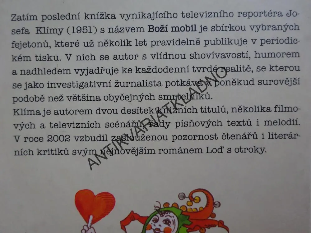 BOŽÍ MOBIL (FEJETONY, SLOUPKY, MINISTORY), JOSEF KLÍMA, **an