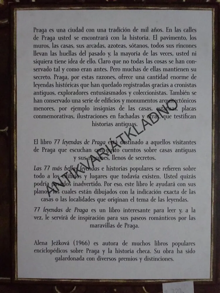 77 LEYENDAS DE PRAGA, PRAHA, ALENA JEŽKOVÁ, ŠPANĚLSKY, **an