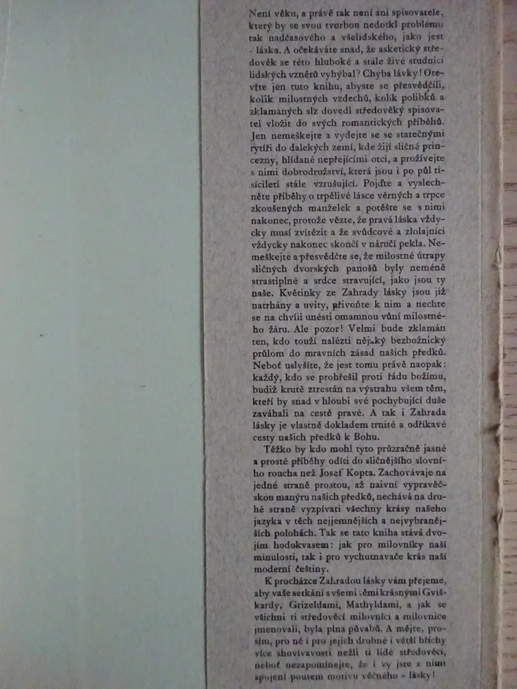 ZAHRADA LÁSKY, STAROČESKÝ DEKAMERON, 1948, **an