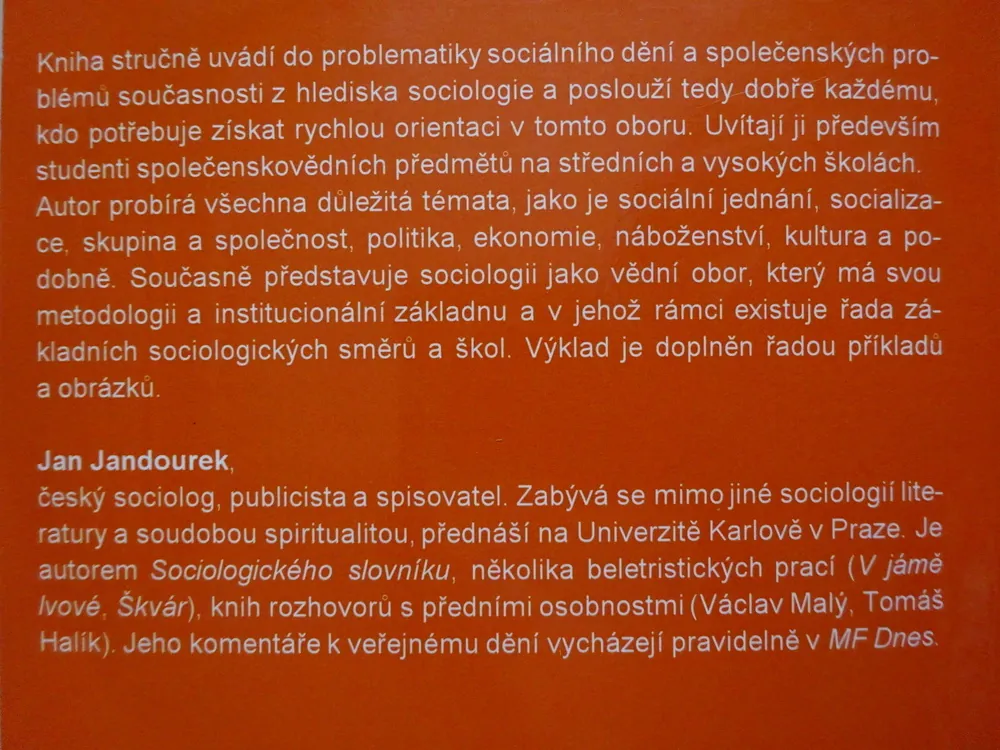 ÚVOD DO SOCIOLOGIE, JAN JANDOUREK, **an