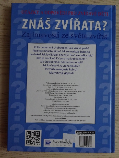 ZNÁŠ ZVÍŘATA? OTÁZKY A ODPOVĚDI PRO ZVÍDAVÉ DĚTI, **an