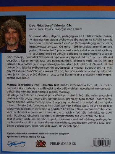 MANUÁL K TRÉNINKU ŘEČI LIDSKÉHO TĚLA, JOSEF VALENTA, **an